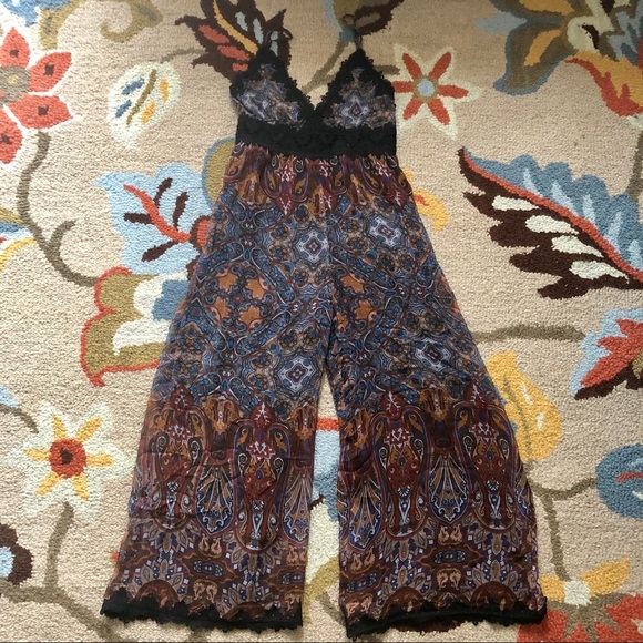 Mosaic Lace-Trimmed Jumpsuit by Love Sam, S, NWT - Picture 3 of 4
